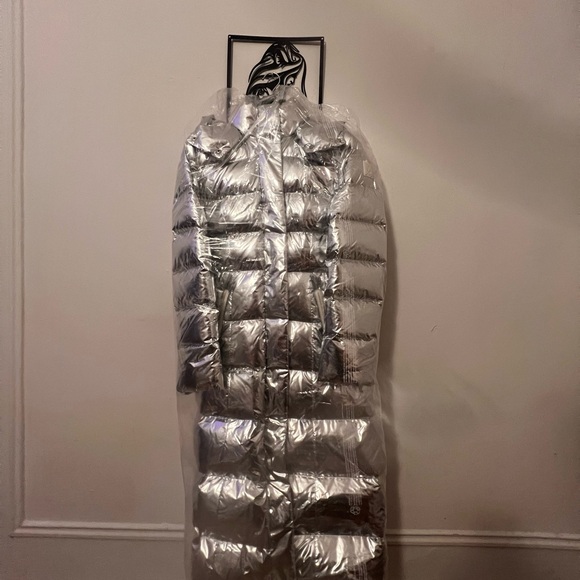 Mackage Metallic Silver Women's Puffer Coat - Picture 7 of 9